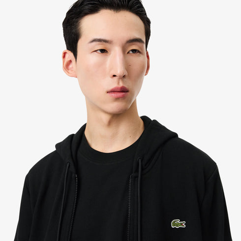 LACOSTE Classic Fit Zip-Up Fleece Sweatshirt Mens Apparel